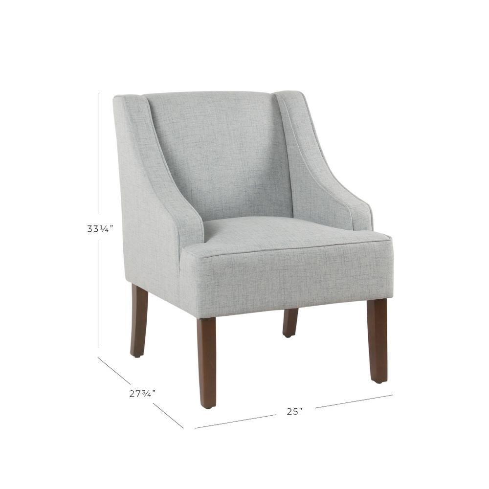 Classic Swoop Arm Accent Chair Light Blue - HomePop: Upholstered Polyester, Foam-Filled, Plywood Frame