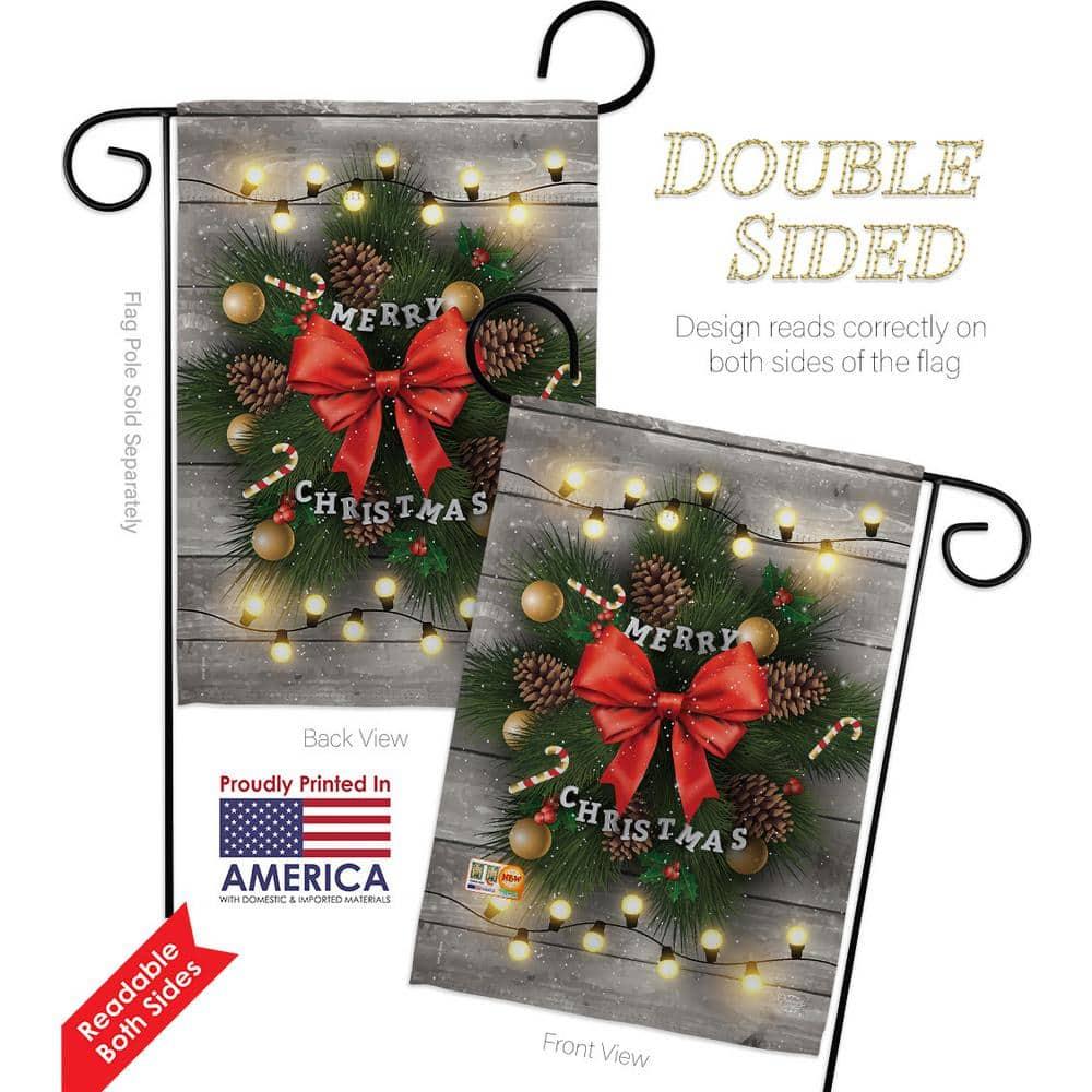 Ornament Collection Double Sided 18.5'' H x 13'' W Polyester Christmas Flag Set