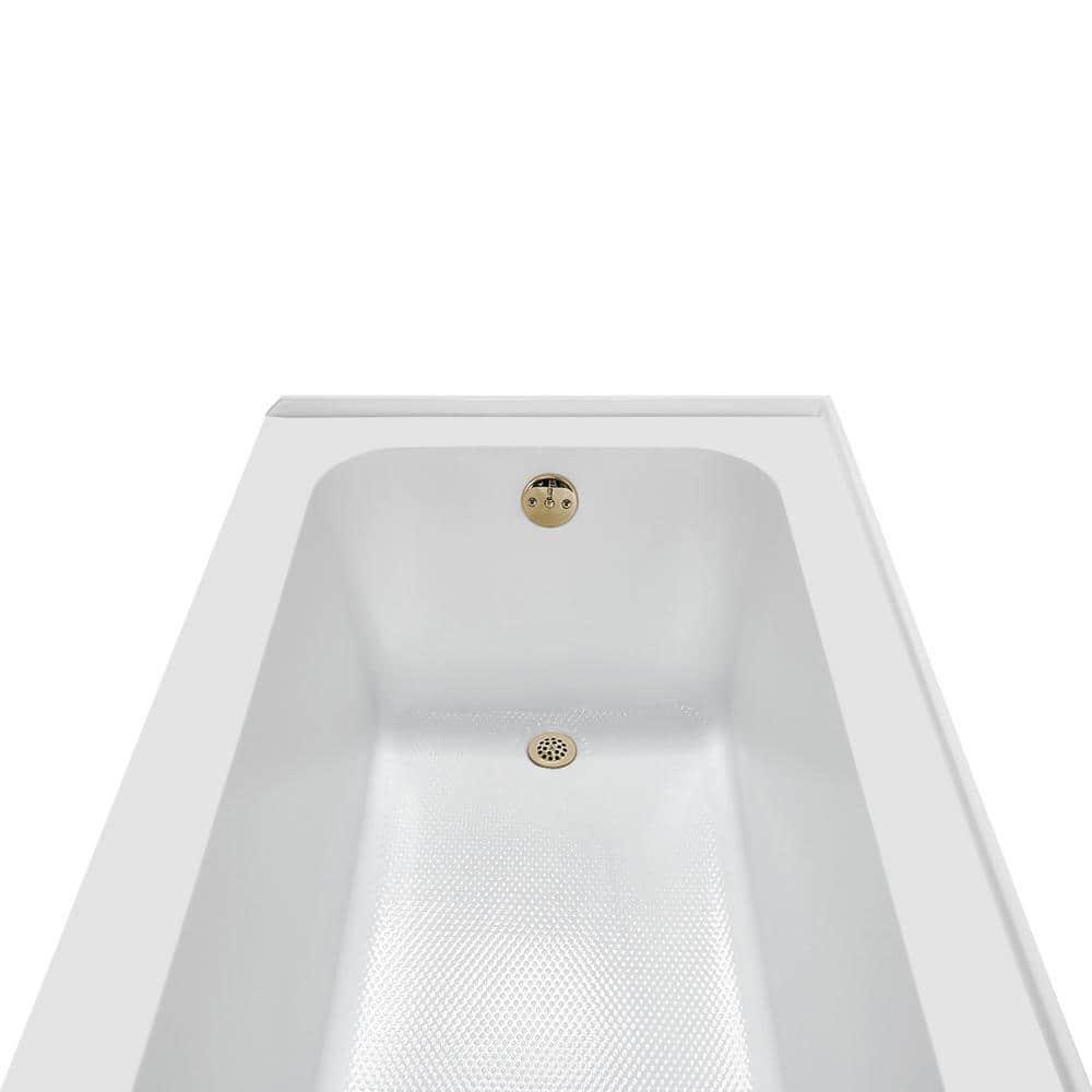 Streamline Bath Streamline 60 in. x 30 in. Acrylic Left-Hand Drain Alcove Bathtub in Glossy White With External Drain NAL-5640-PBR