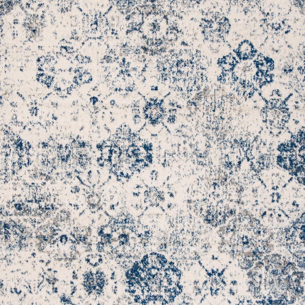 Madison MAD611 Power Loomed Indoor Area Rug - White/Royal Blue - 5'3"x7'6" - Safavieh