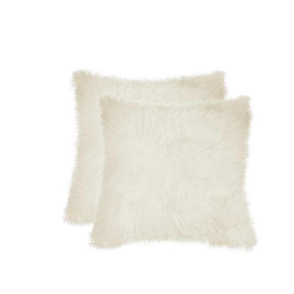 Natural Rugs 100% Wool Throw Square Pillow Cover & Insert (Set of 2)