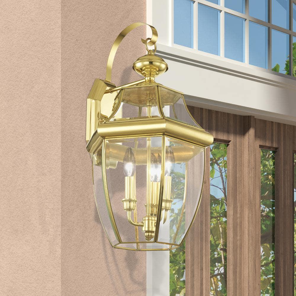 Livex Lighting Monterey 3 - Light Wall Light in  Polished Brass