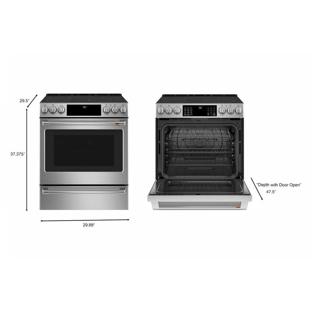 Café Café Kitchen Suite 30" 5.7 cu. ft. Smart Slide-in Electric Range with Convection Oven CES700P2MS1