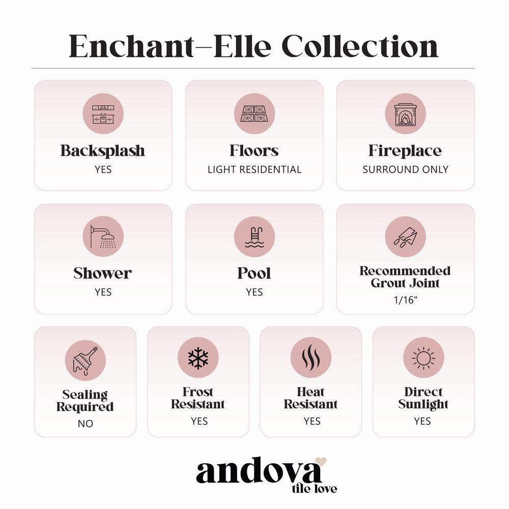 Enchant-Elle 4-in. x 12-in. Subway Polished Glass Wall & Floor Tile