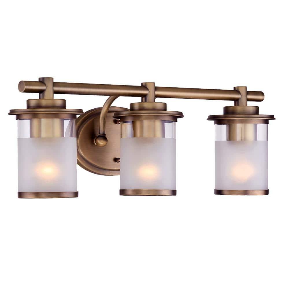 DESIGNERS FOUNTAIN 3-Light Essence Bathroom Vanity Lights Fixture, 23.25 Inch Wall Mount Sconce for Bedroom or Over Mirror, Old Satin Brass, 6693-OSB