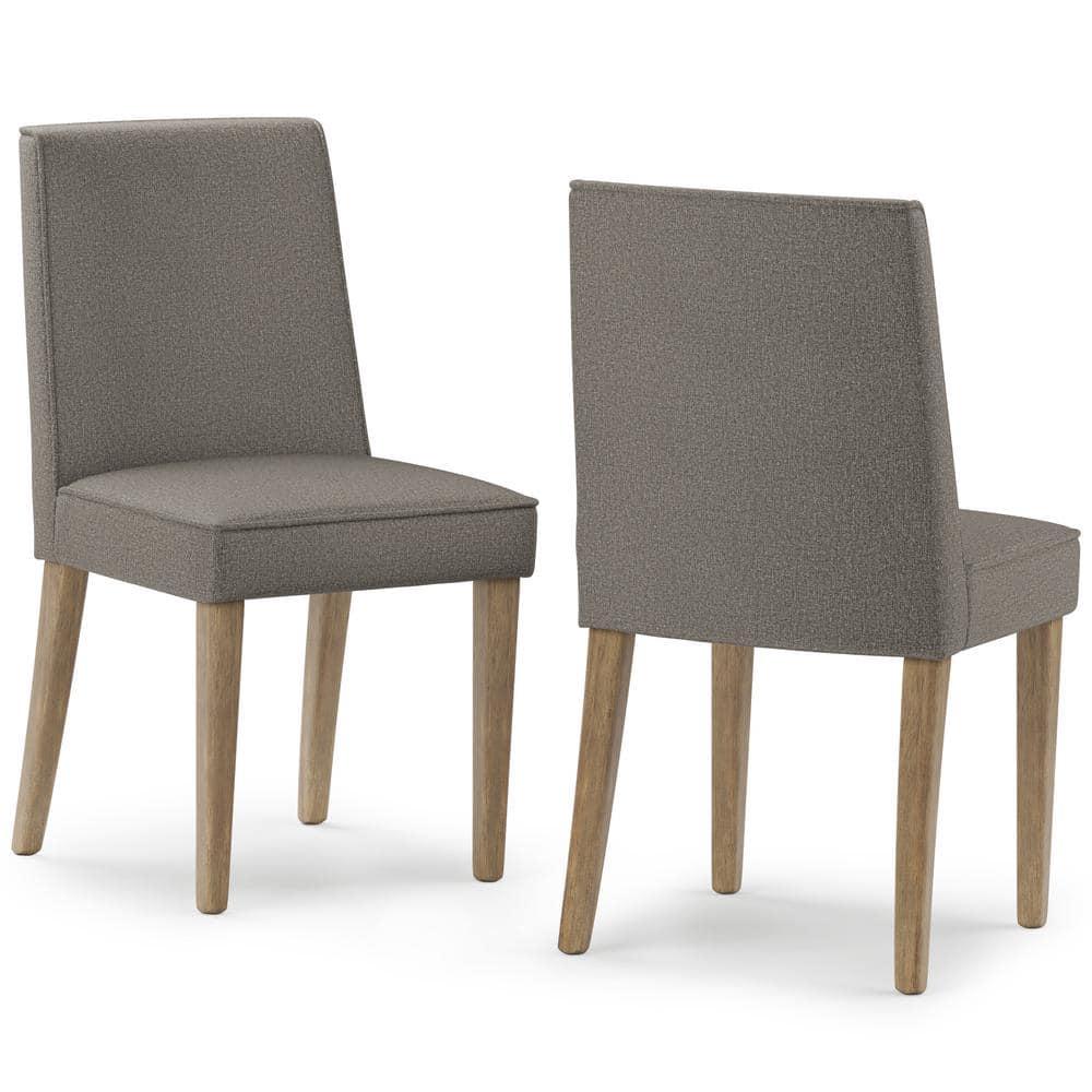Simpli Home Bartow Woven Fabric Upholstered Dining Chair with Piping Detail in Contemporary Style (Set of 2) (Set of 2)
