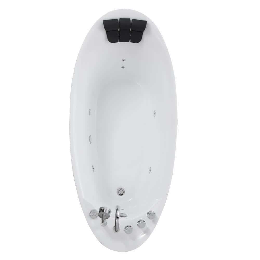 Empava EMP-67AIS02 67'' x 29.5'' Freestanding Whirlpool Plastic / Acrylic Bathtub with Faucet
