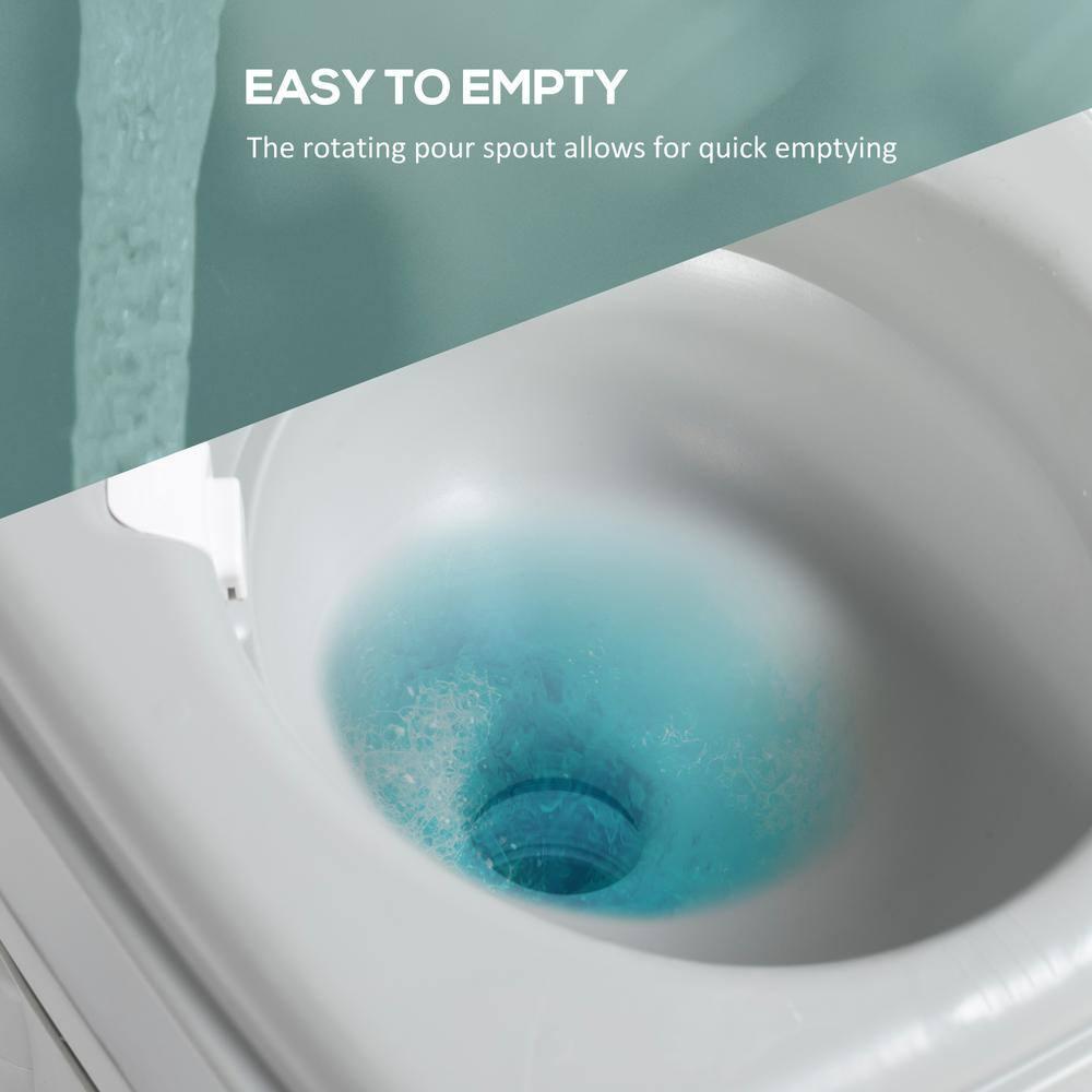 Outsunny 5.3 Portable Camping Toilet, Porta Potty with Level Indicator and Anti-Leak Handle Pump for Boating, Hiking, Travel, RV