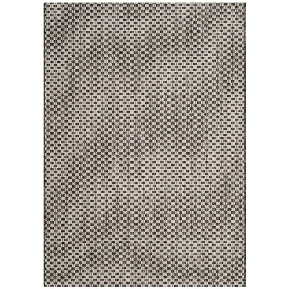 Courtyard CY8653 Power Loomed Indoor and Outdoor Area Rug - Black/Light Grey - 4'x5'7" - Safavieh