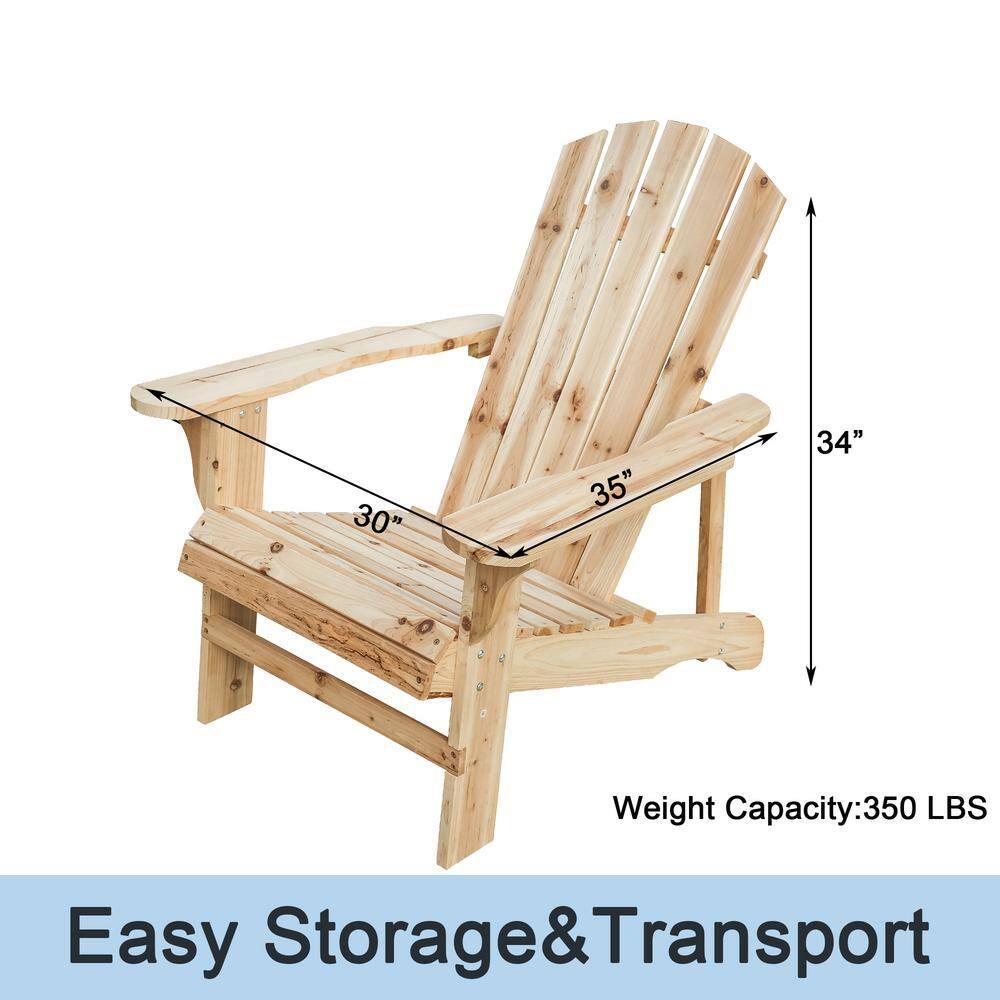 Classic Unfinished Wood Adirondack Chair