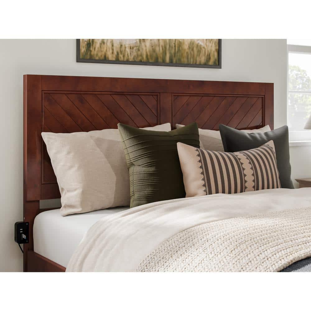 AFI Canyon Walnut Solid Wood Platform Bed with Matching Footboard & Storage Drawers, Queen