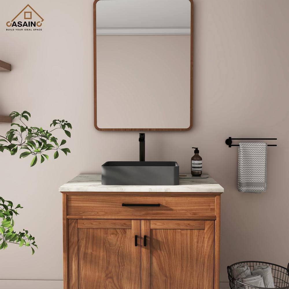 CASAINC Maple 12.79'' Concrete Rectangular Bathroom Sink