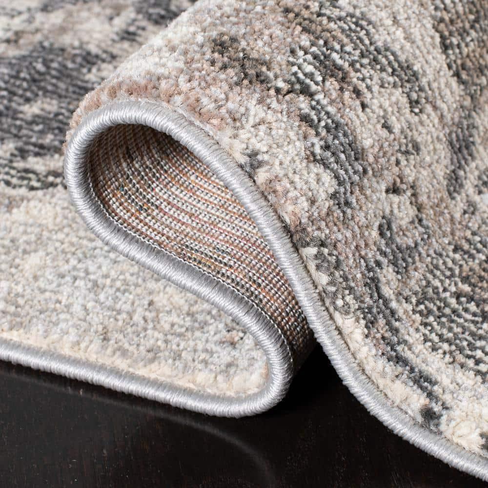 Madison MAD425 Power Loomed Indoor Accent Rug - Grey/Beige - 3' Round - Safavieh