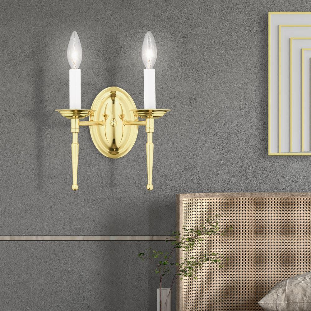 Livex Lighting Williamsburgh 2 - Light Wall Light in  Polished Brass