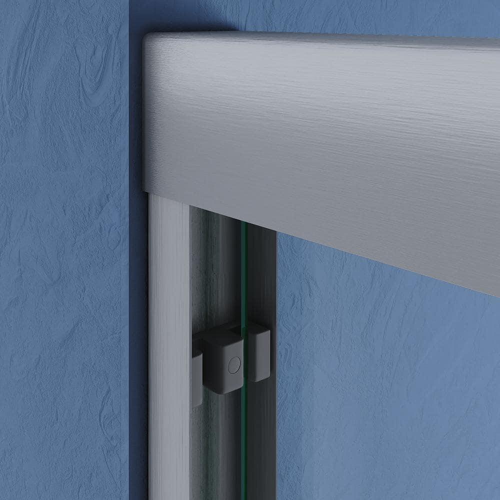 VODYXSEP Sliding Shower Glass Door 56-60 In. W X 72 In. H, Adjustable Semi Frameless Shower Door, Certified Thick Clear Clear Tempered Glass, 304 Stainless Steel Handles Y4VO-W2269P144322