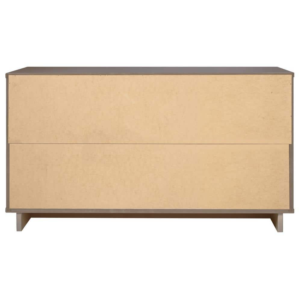 Manhattan Comfort Granville Modern 6 Drawer Double Wide Dresser Light Gray : Wood Frame, Spot Clean, Assembly Required