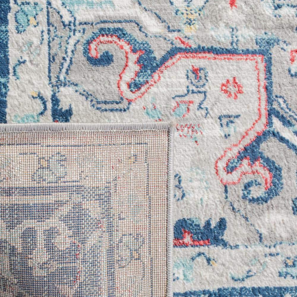 Brentwood BNT811 Power Loomed Runner Rug - Light Grey/Blue - 2'x12' - Safavieh.