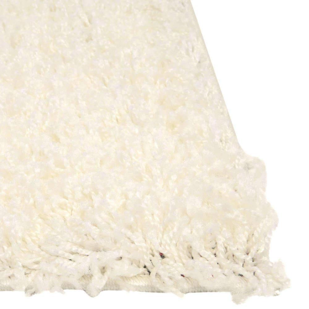 Solid Shag Snow White 7 ft. x 10 ft. Area Rug