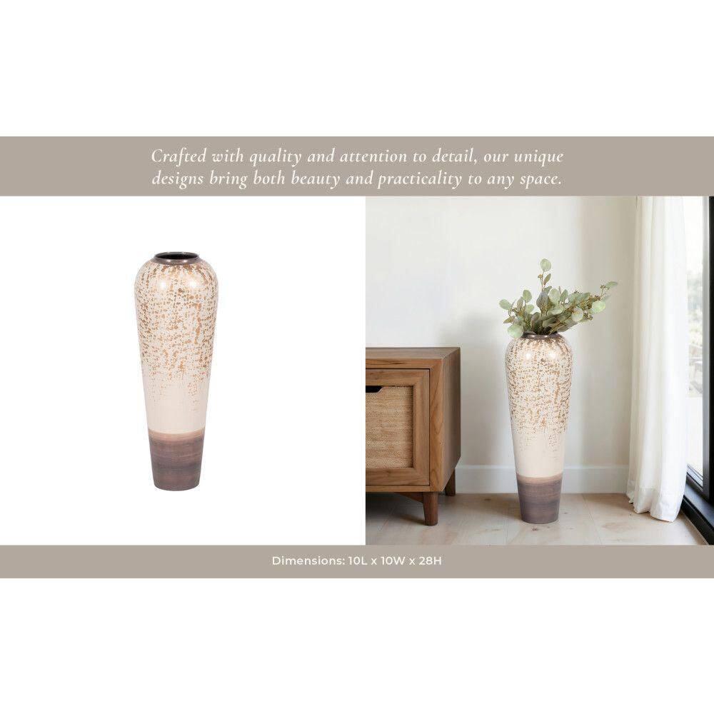 Sagebrook Home Opulence Metal Floor Vase - Elegant Iron Home Decor