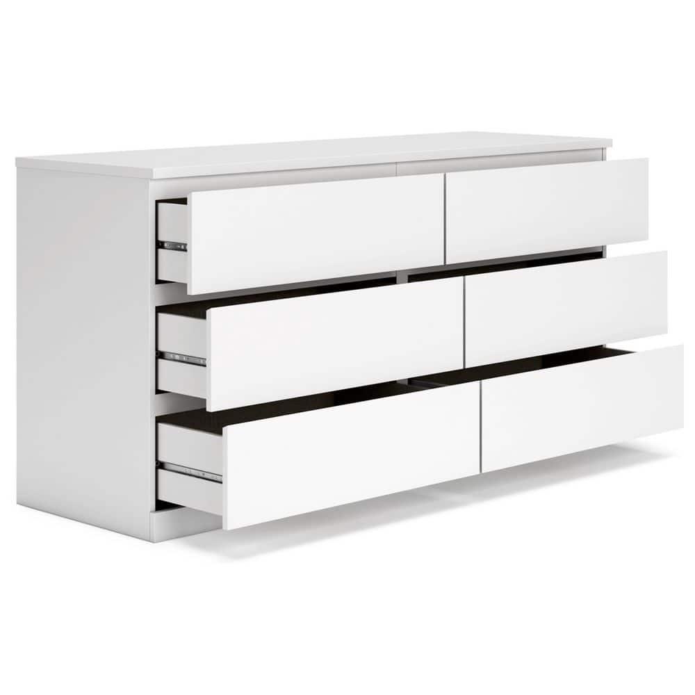 Signature Design by Ashley Onita Modern 6 Drawer Dresser, White