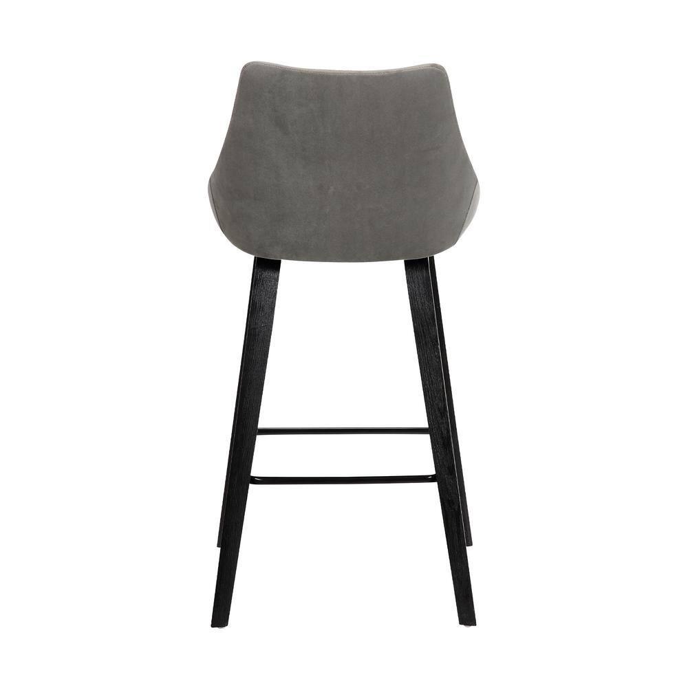 Armen Living Indoor Dani 26" Brown Faux Leather Barstool in Walnut Glazed Finish