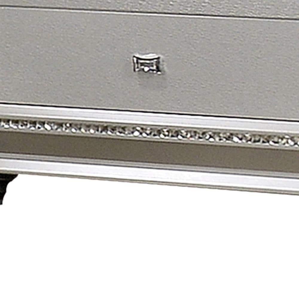 ACME Kaitlyn 2-Drawer Wooden Nightstand in Champagne White