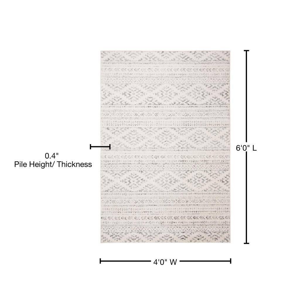 Tulum TUL272 Power Loomed Area Rug - Ivory/Grey - 4'x6' - Safavieh.