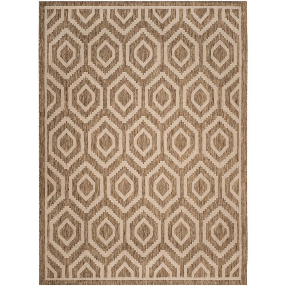 Safavieh Courtyard Amelia Geometric Indoor/Outdoor Area Rug, 9' x 12', Brown/Bone