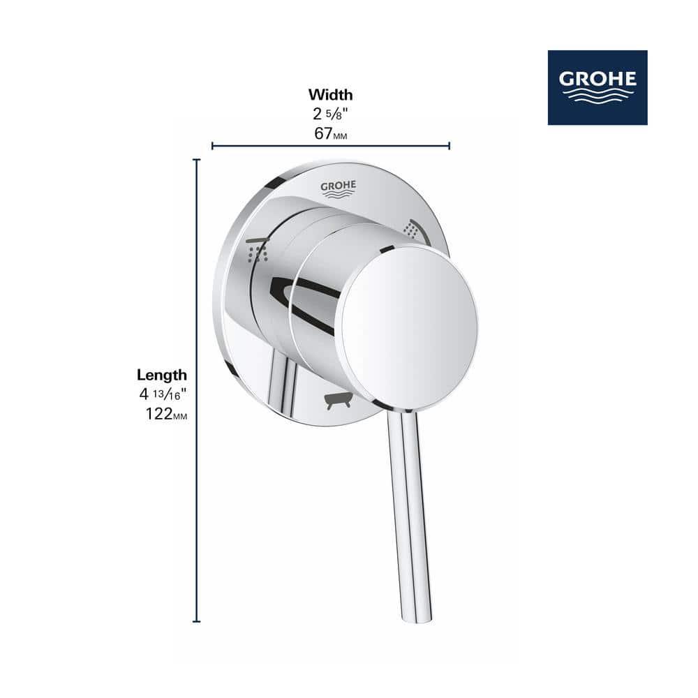 Concetto™ Single Handle 3-Way Diverter Shower Faucet Trim Only
