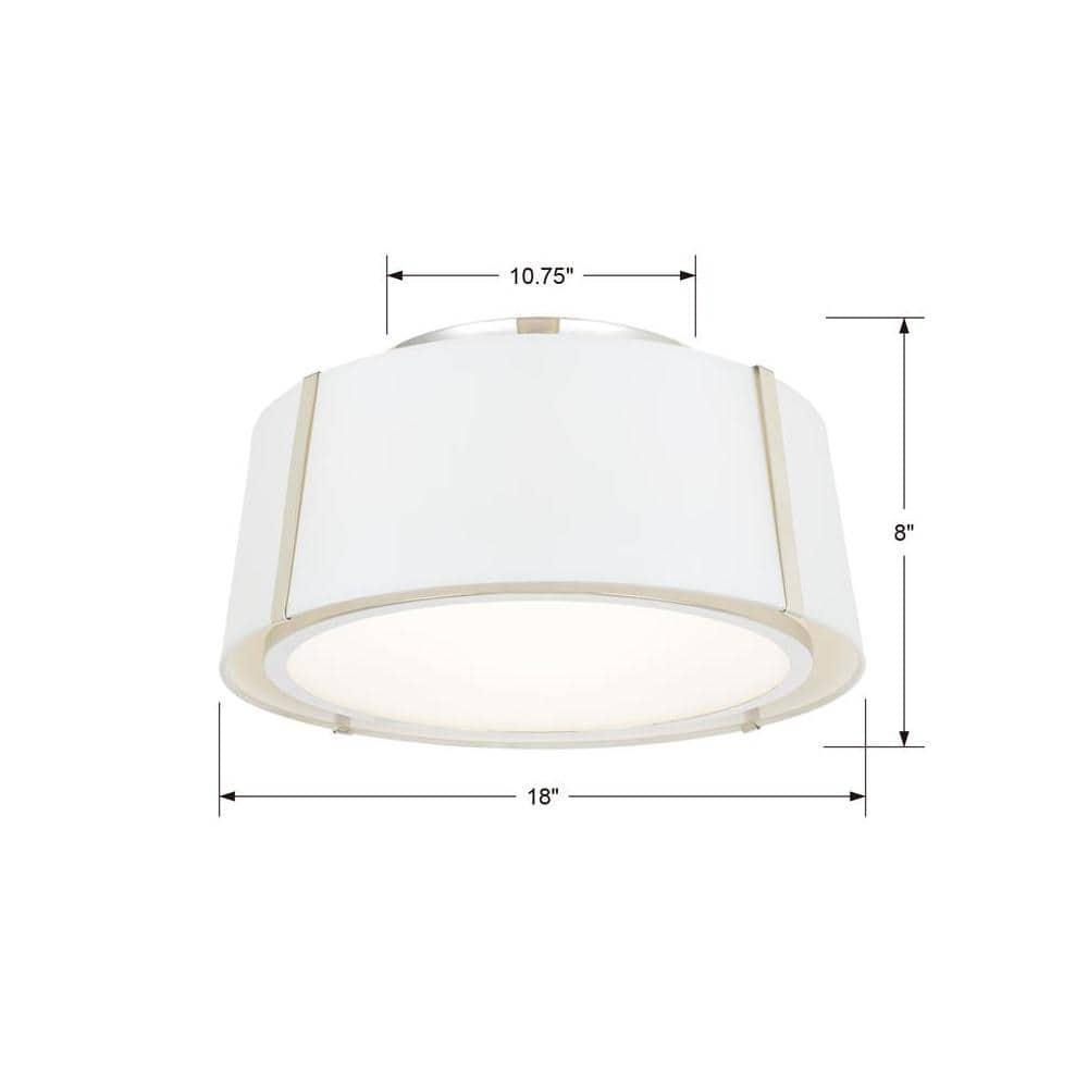 Crystorama Lighting Fulton 3 - Light Flush Mount in  Polished Nickel