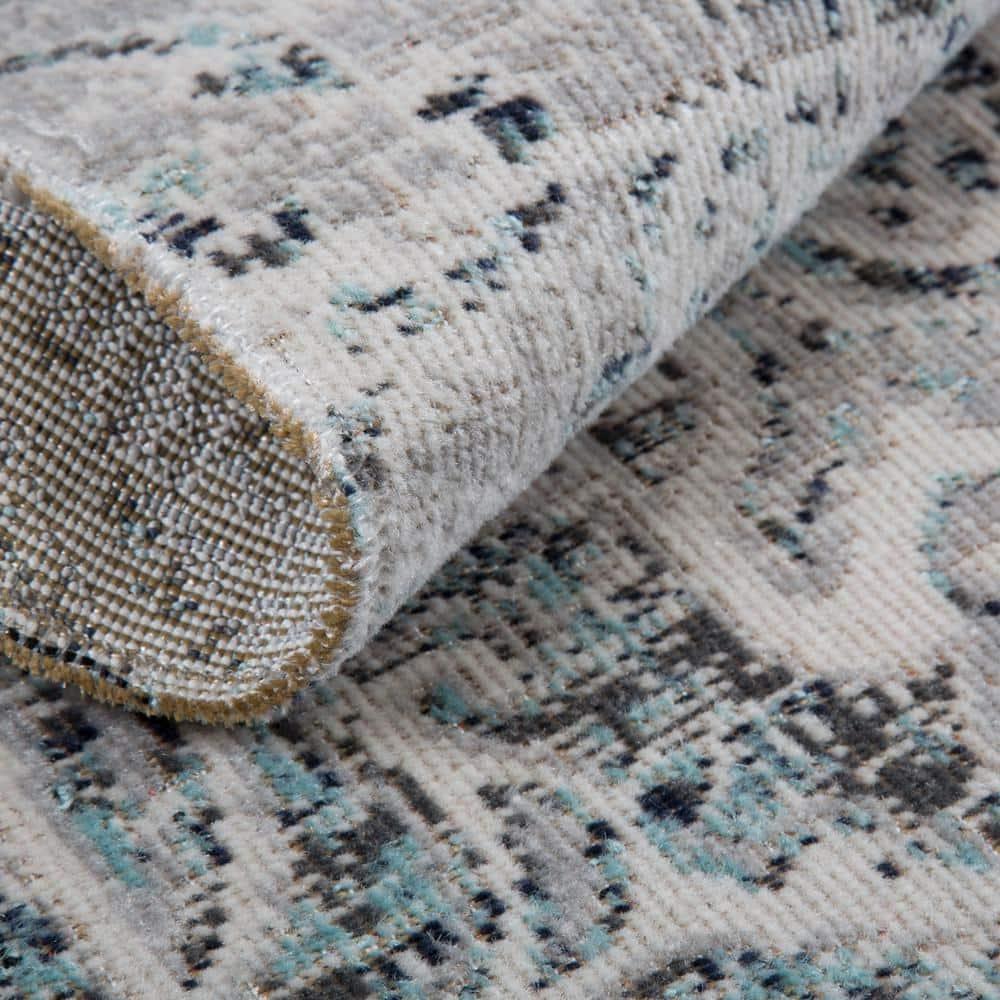 Nicole Miller Nicole Miller New York Patio Sofia Medallion Indoor/Outdoor Area Rug, Navy Blue/Aqua