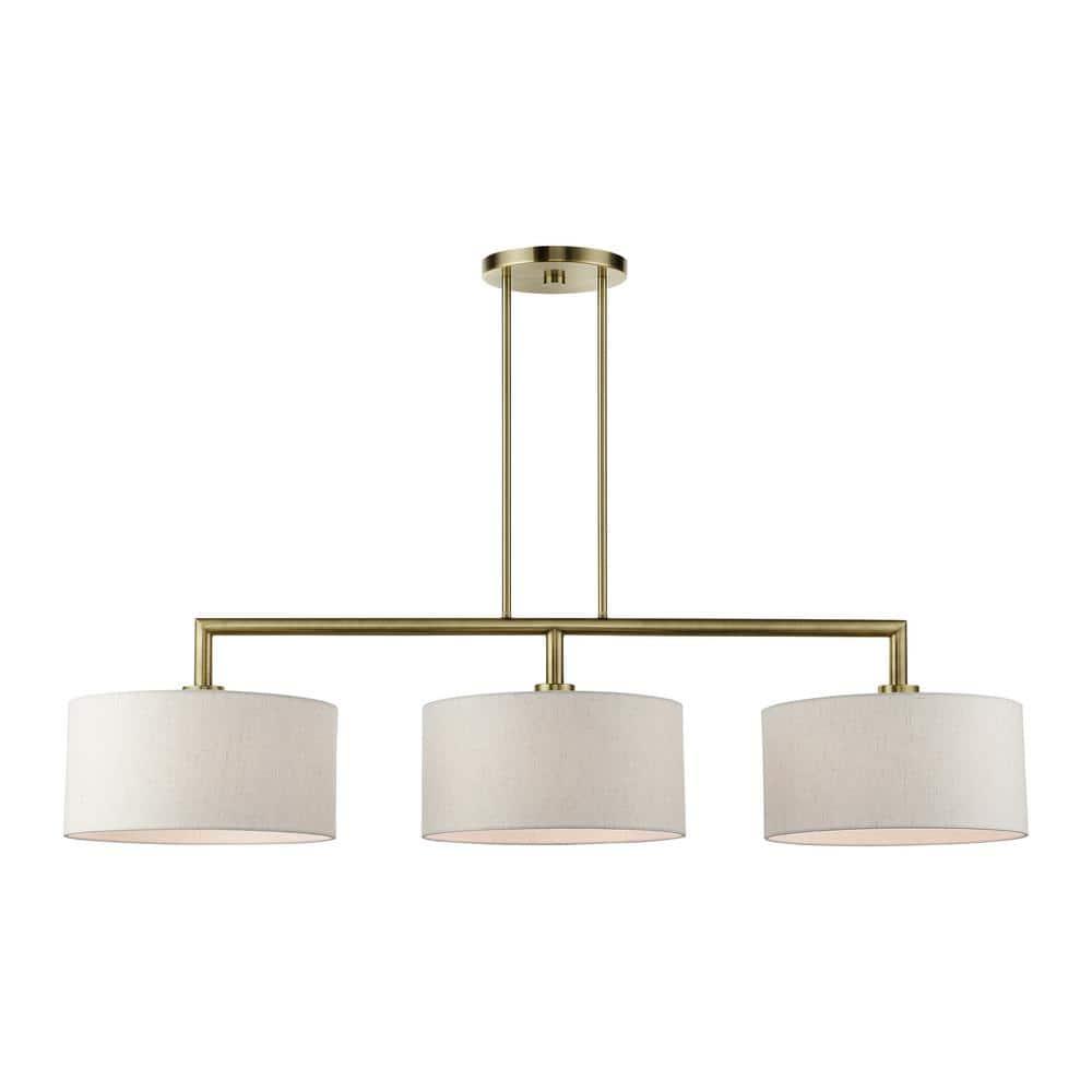Livex Lighting Meridian 3 - Light Chandelier in  Antique Brass