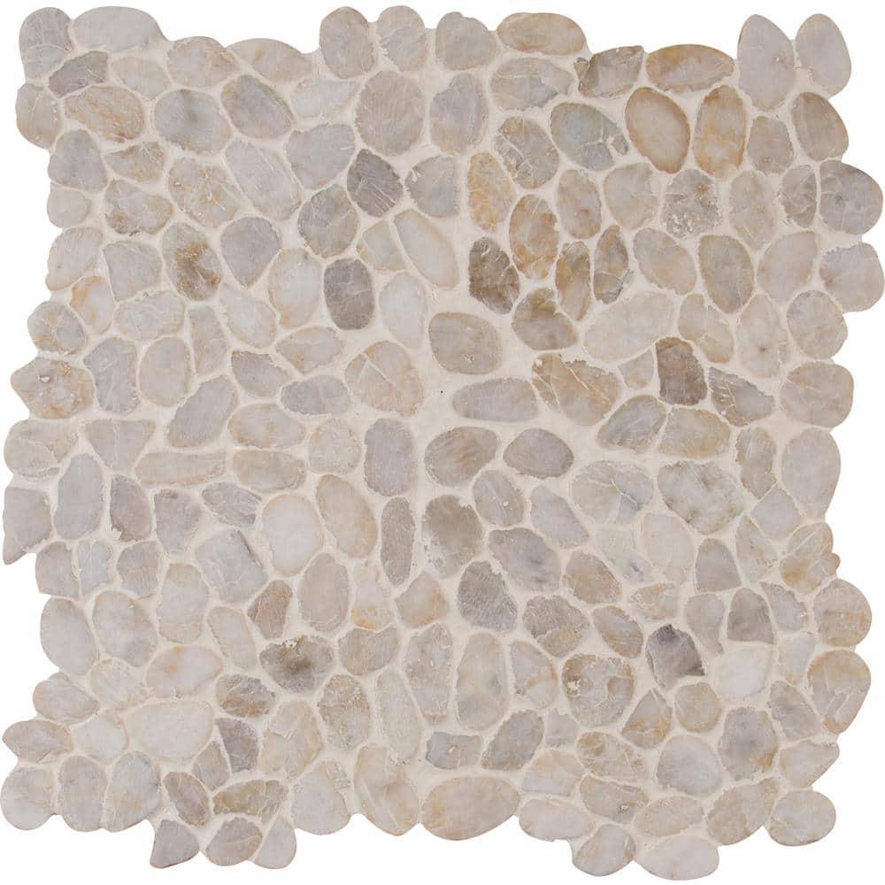 12" x 12" Natural Stone Pebbles/Rocks Mosaic Floor & Wall Tile
