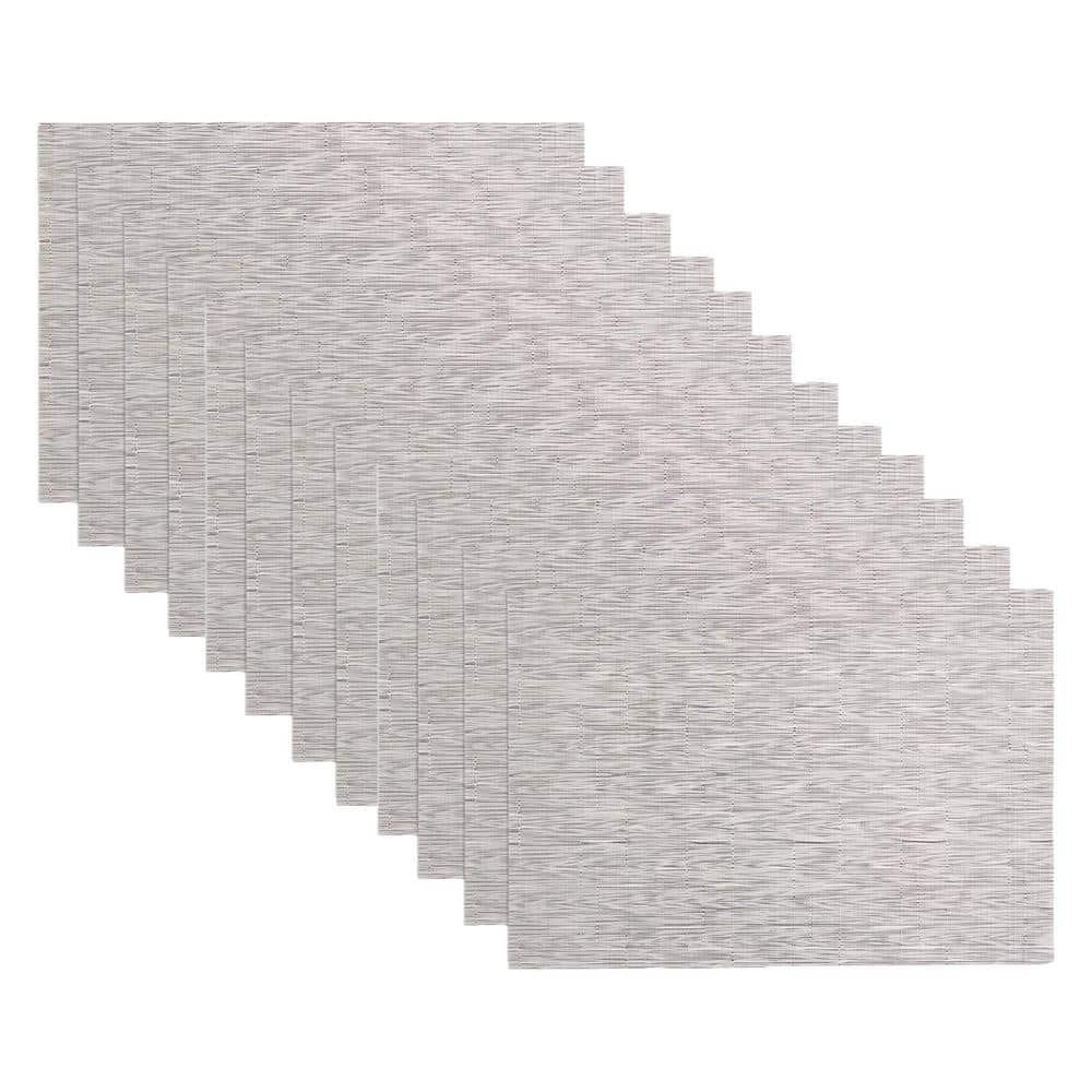 John Ritzenthaler Co. Reversible Indoor Outdoor Placemats, Set of Twelve, Grasscloth Oatmeal