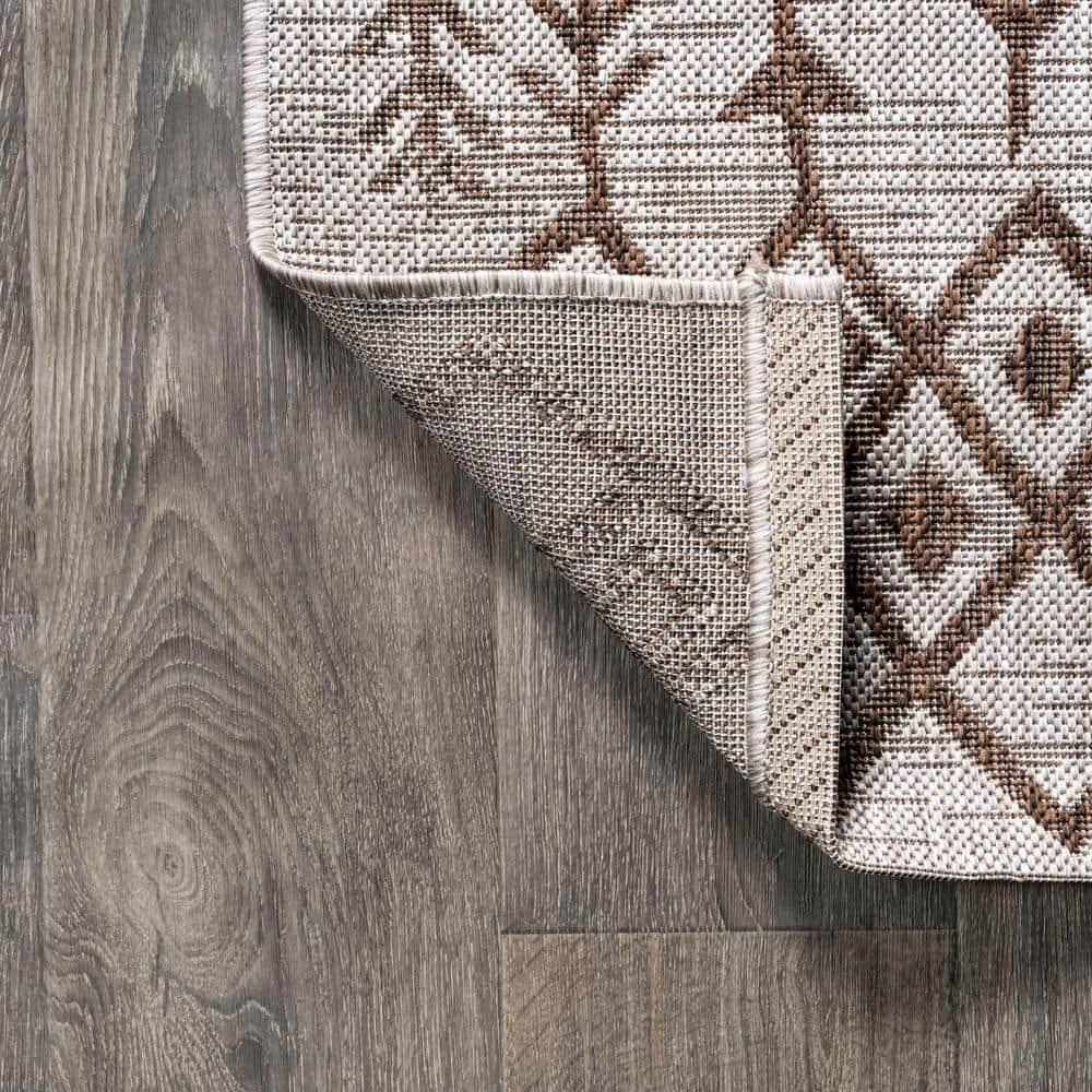 5'x8' Tokay Bohemian Geometric Indoor/Outdoor Area Rug, Beige/Brown - JONATHAN Y