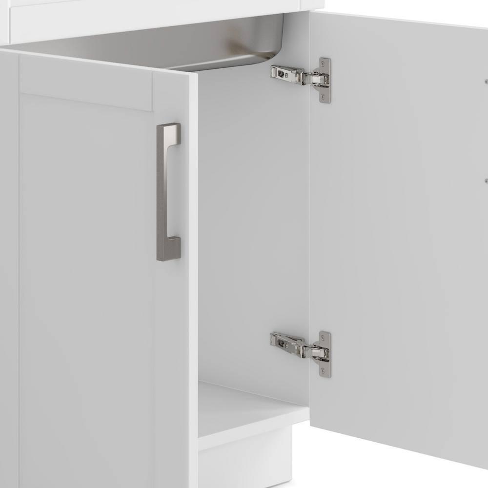 Simpli Home AXCLDYHEN28-SS Hennessy  All-in-One 28-inch Utility Sink & Cabinet in Pure White