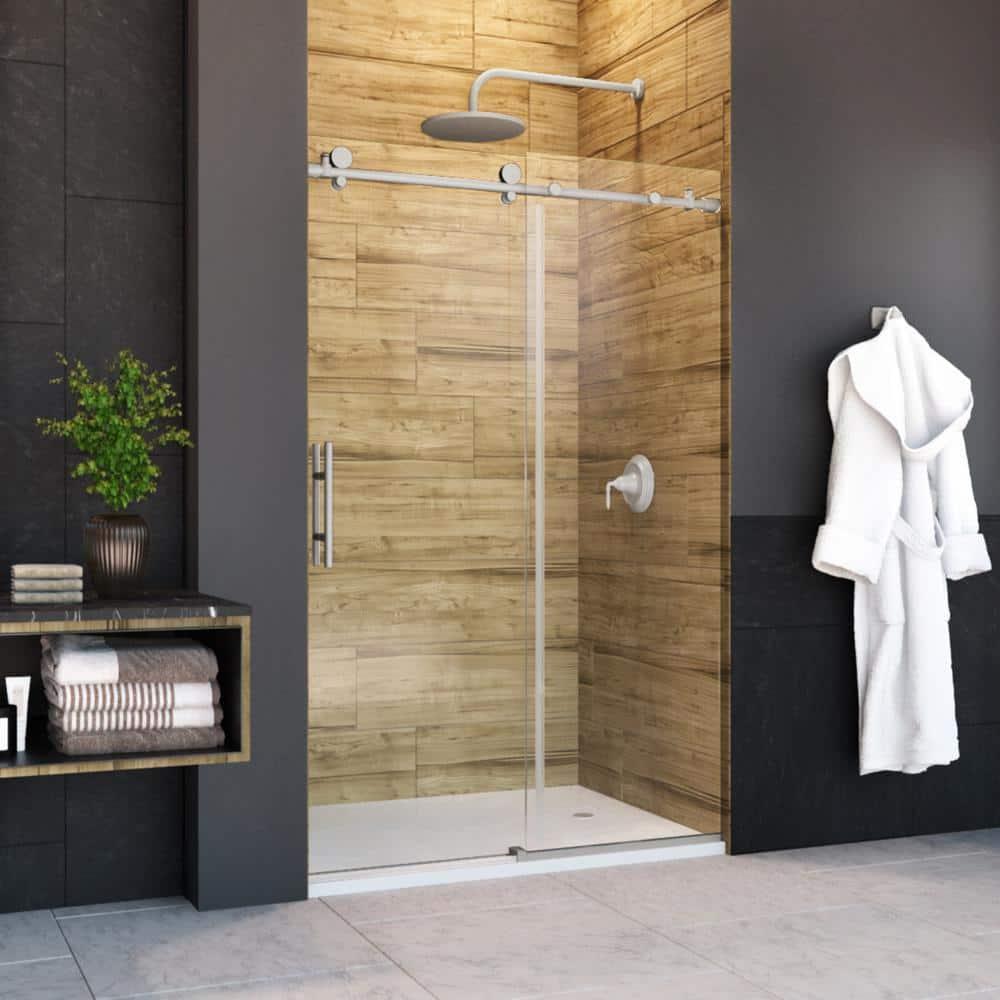 Eclipse 44" W x 76" H Single Sliding Frameless Shower Door