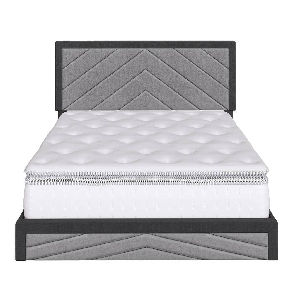 Boyd Sleep Barcelona Linen or Faux Leather Upholstered Platform Bed Frame with Adjustable Headboard, Heavy Duty Slat Support System, No Box Spring Required - Boyd Sleep