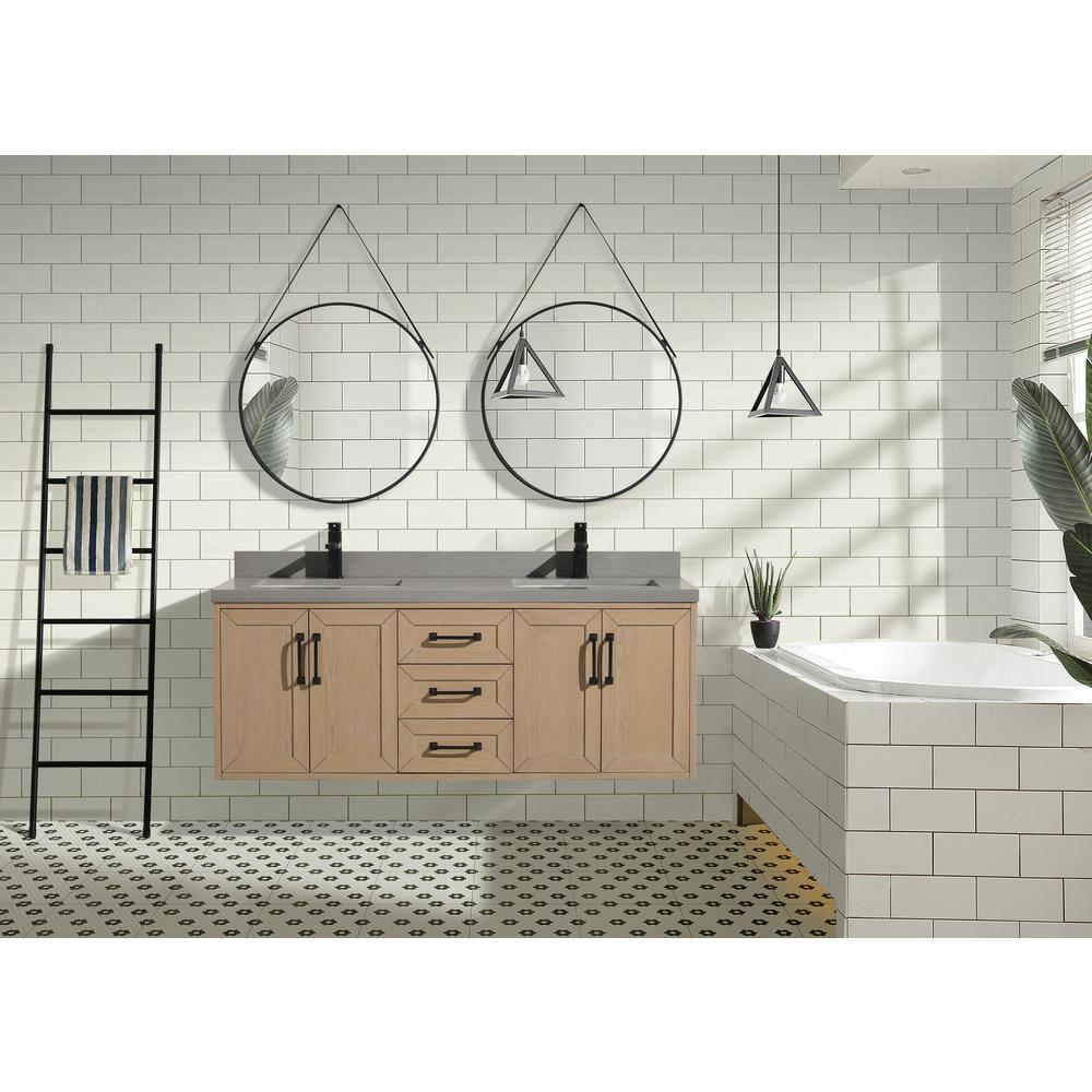 Ari Kitchen & Bath Venice 55'' Double Bathroom Vanity with Quartz Top
