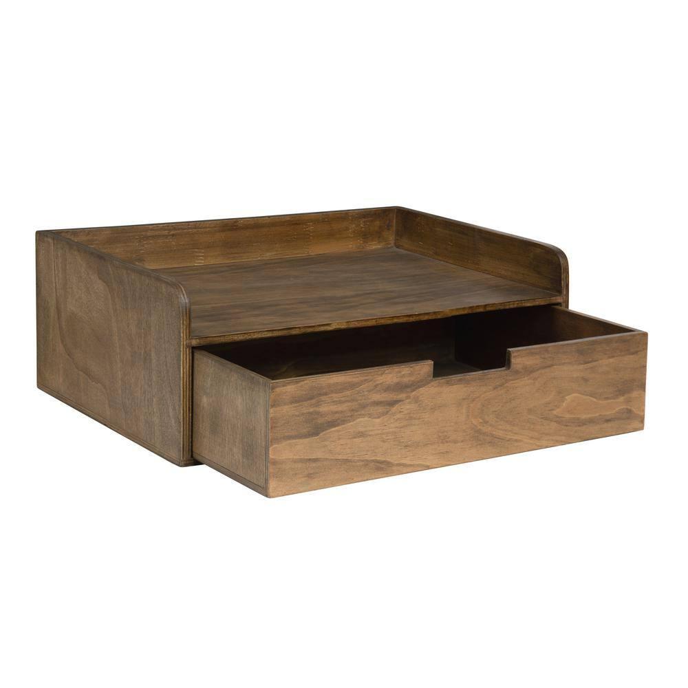 18" x 12" x 6.5" Kitt Floating Shelf Side Table with Drawer - Kate & Laurel All Things Decor: Wall Mounted Storage