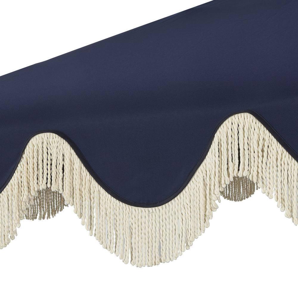 Arlmont & Co. Teretha 9 ft. Classic Cottage Tassel Market Patio Umbrella with Auto-Tilt, Crank, and UV Protection