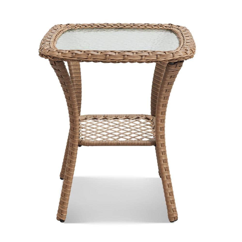 Carolina Square Glass Outdoor Side Table