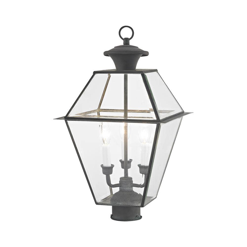 Livex Lighting Westover 3 - Light Post Light in  Charcoal