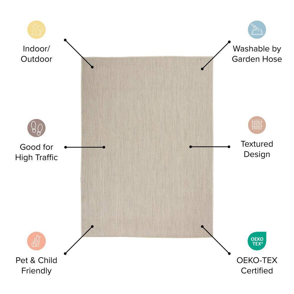 Nourison Courtyard COU01 Indoor/outdoor Area Rug - Ivory Blue 6' x 9'