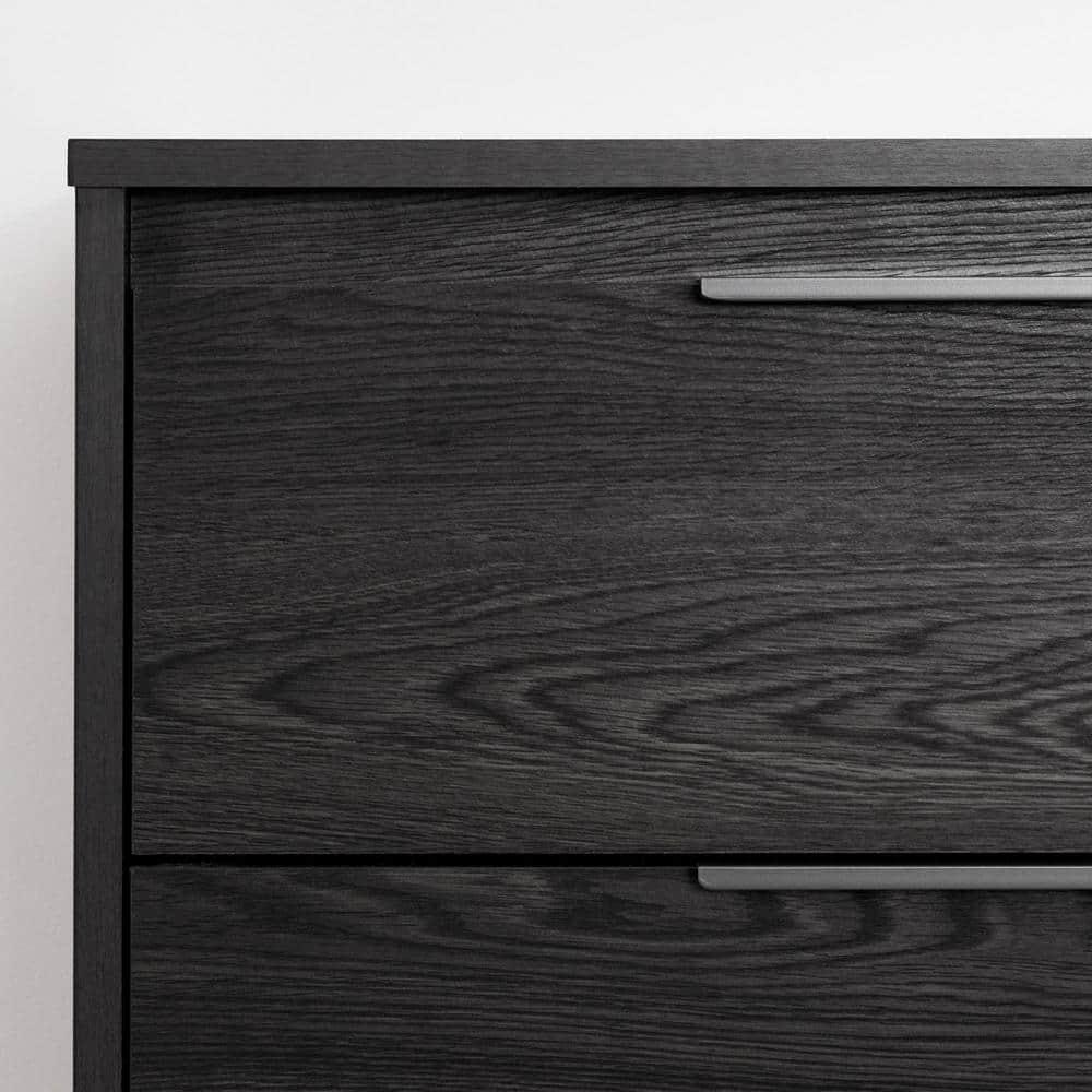 HomeStock Classic Charm 6-Drawer Double Dresser Gray Oak Finish, Dresser with File Cabinet Drawer - 18.25 x 51.25 x 29.25 inches