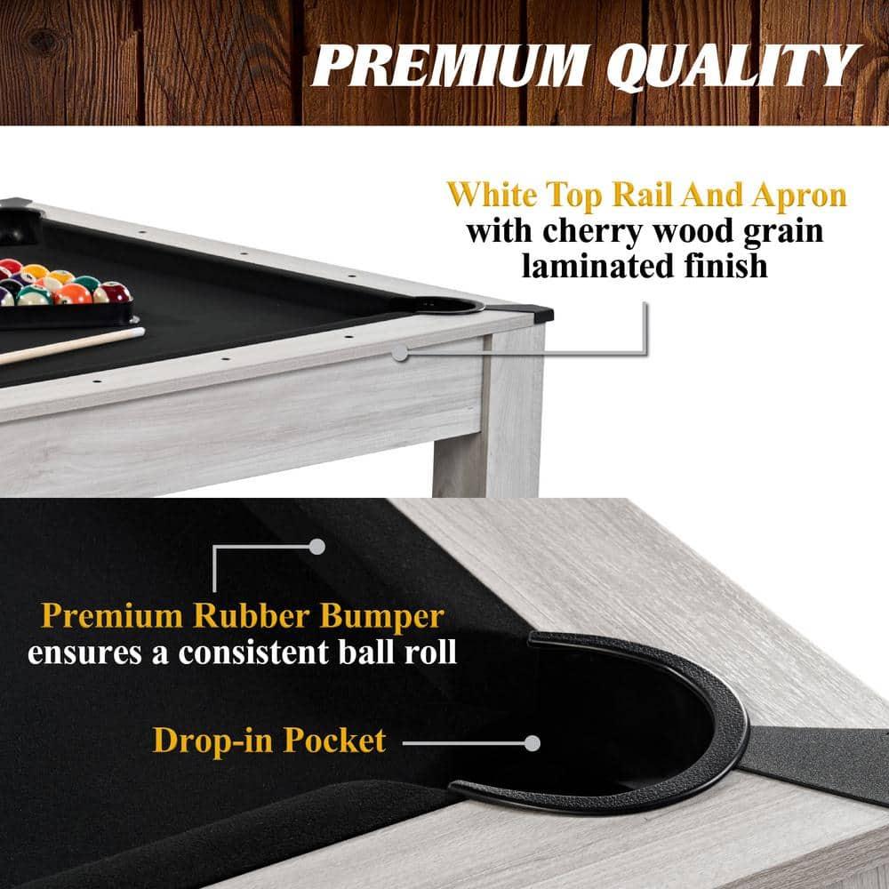 Barrington Billiards Monteray 7’ Pool Table, 3-in-1 with Dining Top & Rolling Storage Caddy