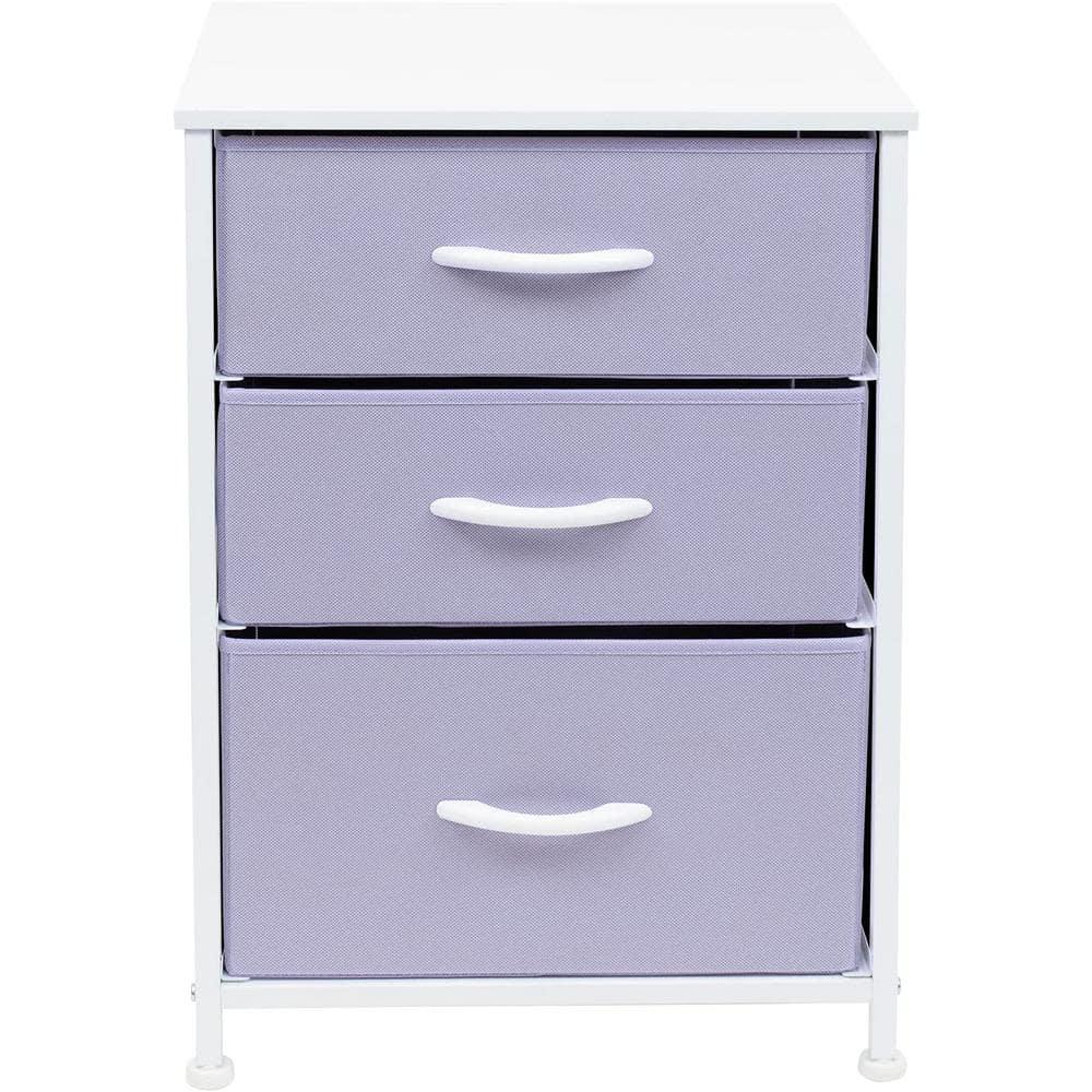 Sorbus Sorbus 3 Drawers Nightstand with Steel Frame, Wood Top & Fabric Bins