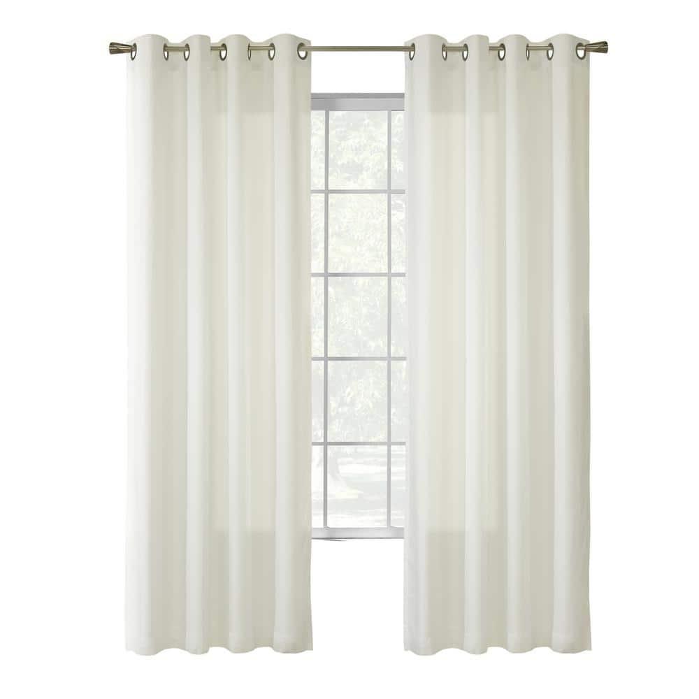 Thermalogic Galion Solid Color Semi-Sheer Thermal Grommet Single Curtain Panel