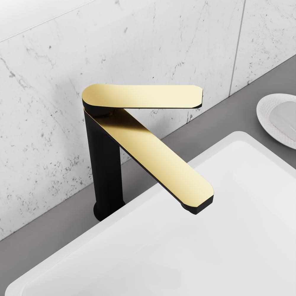 ANZZI Single-Hole Single-handle Bathroom Faucet with Drain Assembly L-AZ901MB-BG