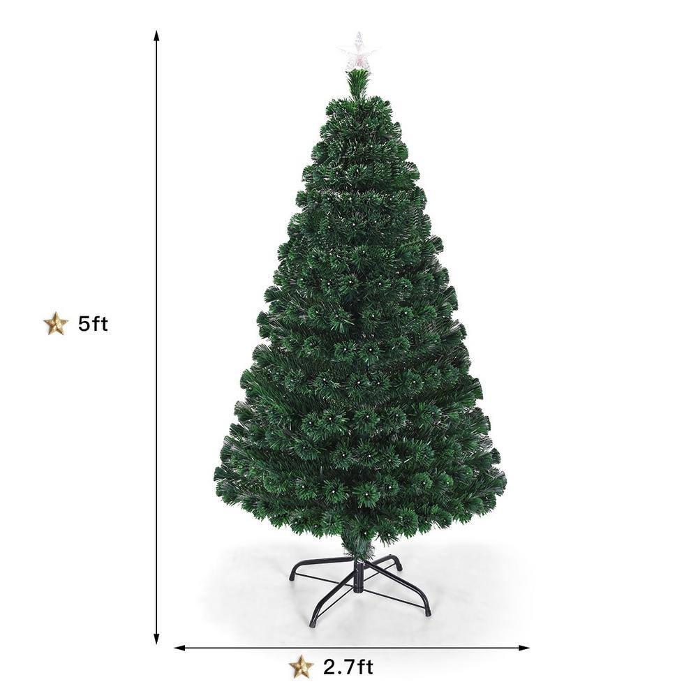 5 ft. White Pre-Lit LED Artificial Christmas Tree with Top Star